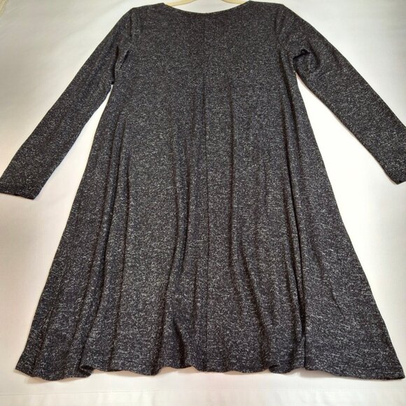 Cozy A-Line Swing Dress Size Large Grey Round Neck Long Sleeve - Picture 8 of 10